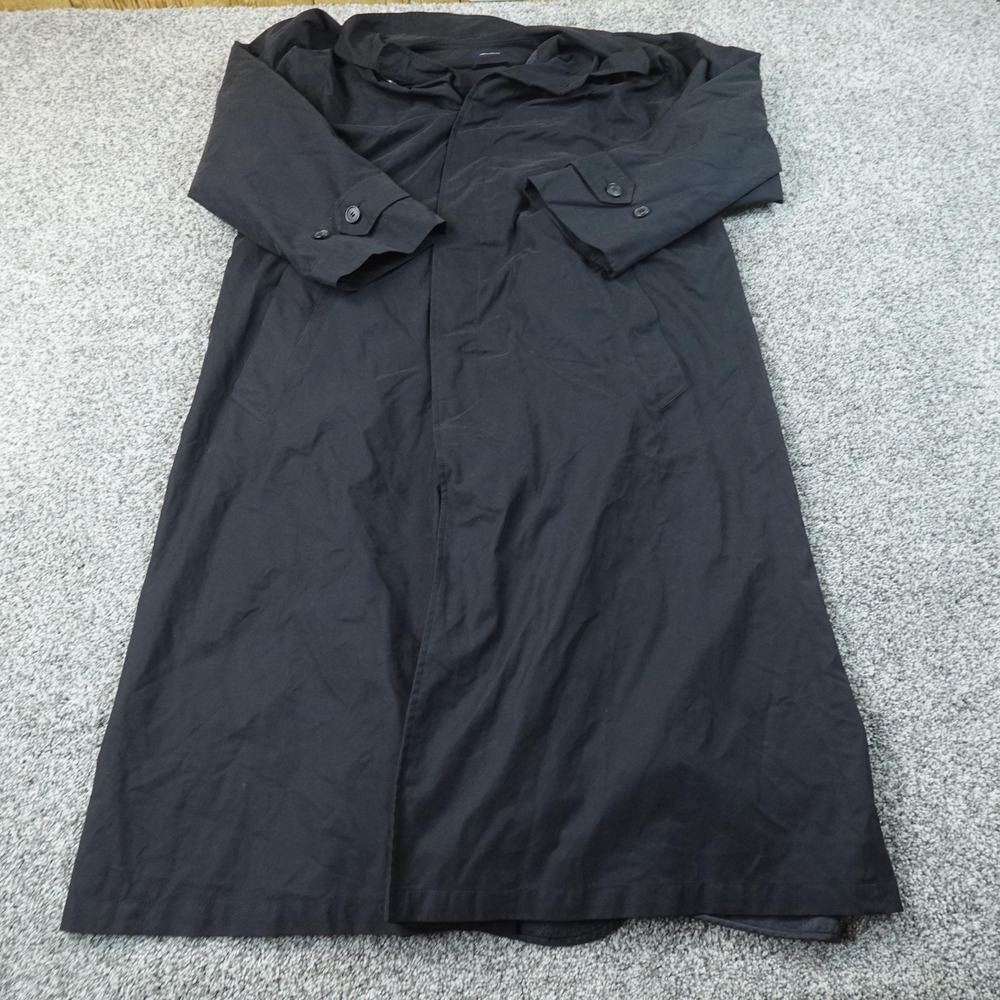Nautica Jacket Mens 40 Black Long Rain Trench Coat Fishtail Parka Overcoat Top